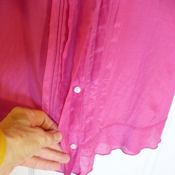 Gap Bright Pink Silk Blouse/Tunic M - Picture 5 of 7